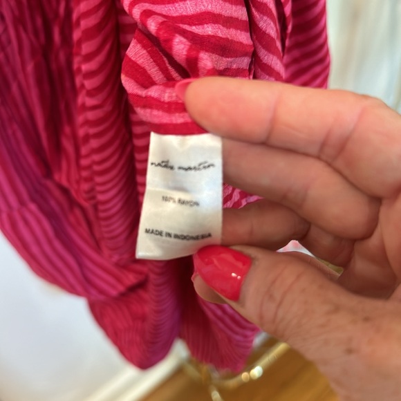 Natalie Martin, *NEW W/Tag - Naomi dress painted stripe fuchsia small - Picture 4 of 4